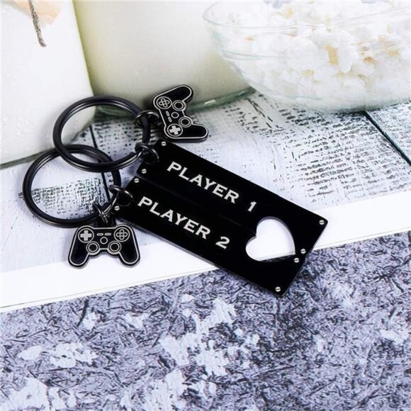 BoyfriendGifts from Girlfriend Funny Gamer Matching Keychain for Gamer Boyfriend - Picture 2 of 7